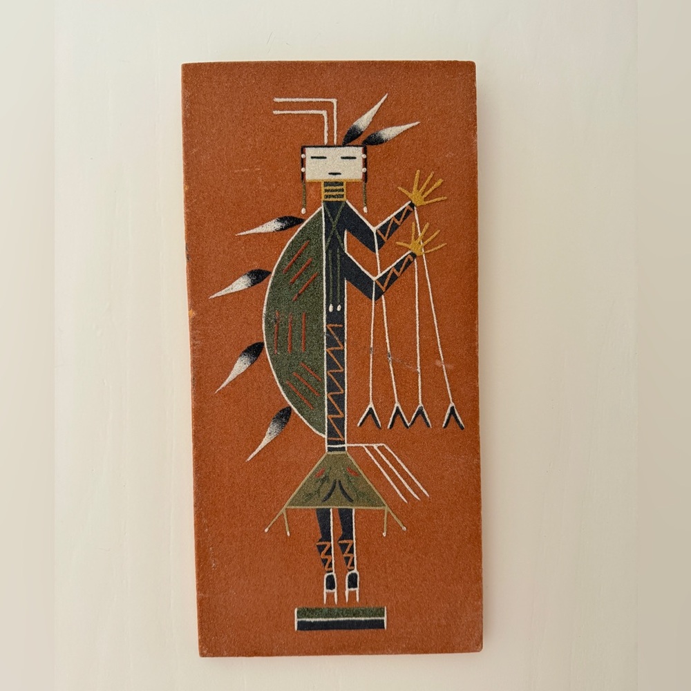 Navajo YEI Sand Painting By David V. Lee Native American Wall Art 13” x 6”